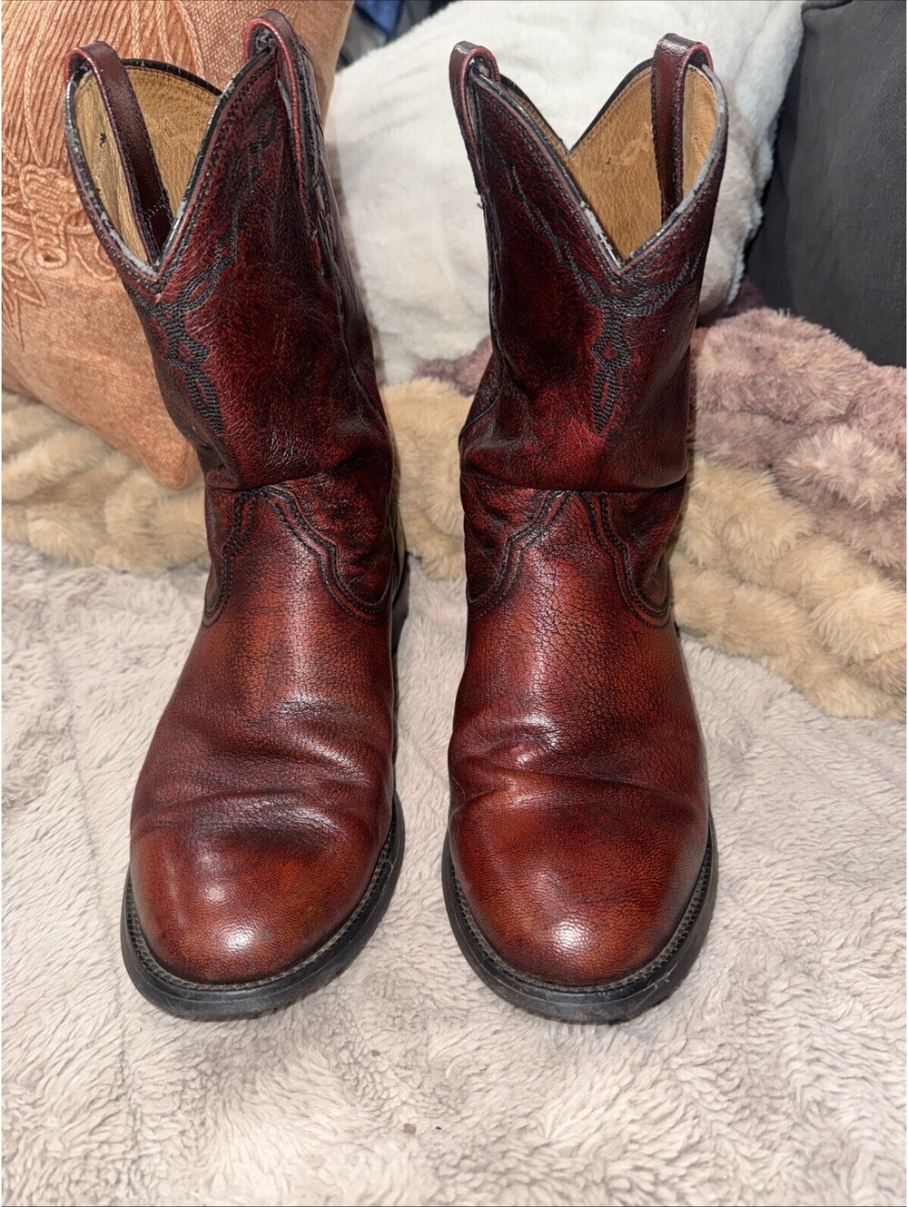 Ariat Heritage Roper Western Boot, Cowboy Boot, S 9.5EE, Style 35564, Burnt Red